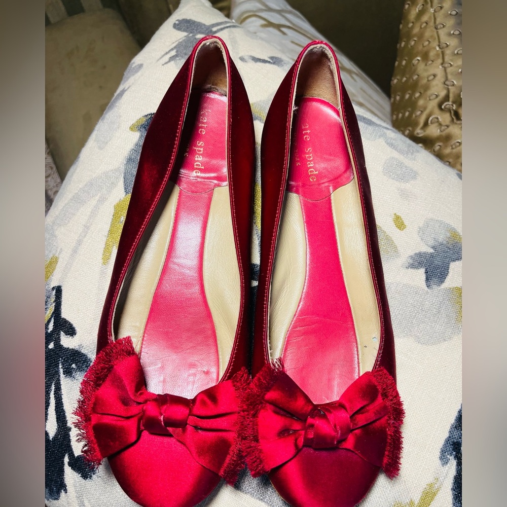 Kate Spade ruby satin flats